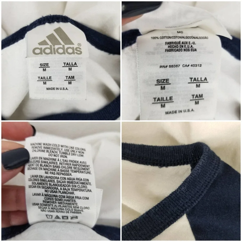 Vintage Adidas Shirt Pitt Baseball Raglan 1980s Medium USA Made - Picture 10 of 12